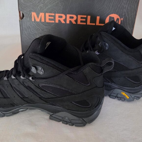 NEW NIB Merrell Moab 2 Mid Black Boots Men's 11.5 - Picture 6 of 16
